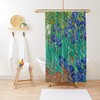 Van Gogh Blue Flowers Art Nouveau Shower Curtain with Waterproof Quality