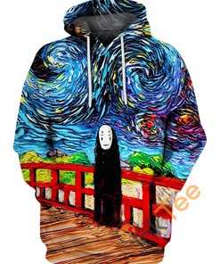 Van Gogh Spirited Away Anime Hoodie 3D Print All Over