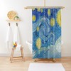Van Gogh Starry Night Art Shower Curtain | Blue Eco-Friendly Polyester Curtain + Hooks | Bathroom Decor + Quotes