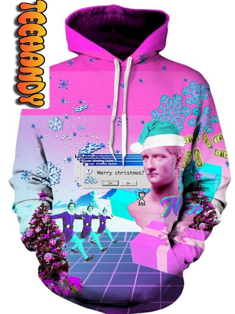 Vaporwave Unisex All Over Print 3D Hoodie with Vaporwave Print