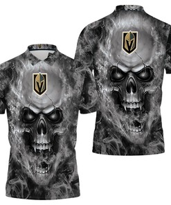 Vegas Golden Knights Fans Stand Out with Skull 3D All Over Print Polo Shirt