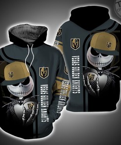 Vegas Golden Knights and Jack Skellington 3D Hoodie in All Over Print