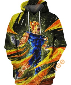 Vegeta's Sacrifice Graphic Hoodie with 3D Effect