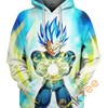 Vegeta's Super Saiyan Blue 3D Hoodie for Fans of Dragon Ball Super