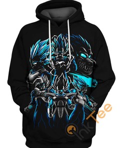 Vegeta's Transformations All Over Print Hoodie in 3D Design