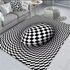 Vertigo Optical Illusion Rug - 3D Abstract Geometric Print Area Carpet for Modern Homes
