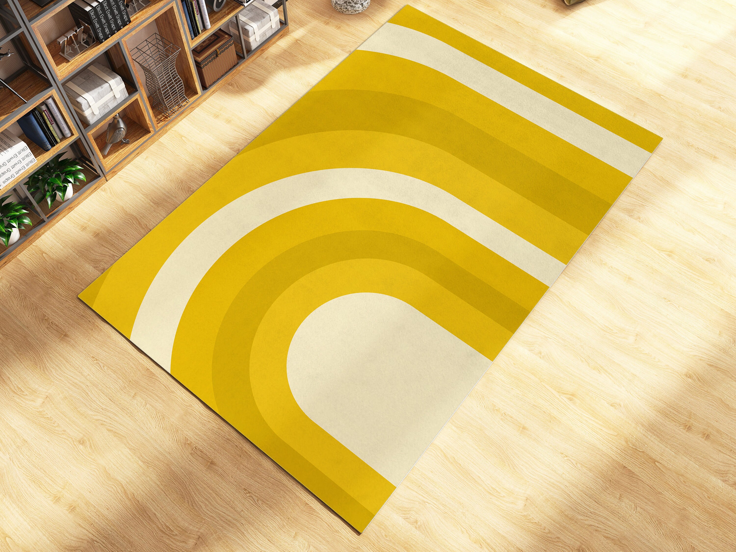 Vibrant 70s Groovy Retro Trippy Wavy Hippie Y2k Preppy Abstract Funky Cute Hippie Decorative Rug