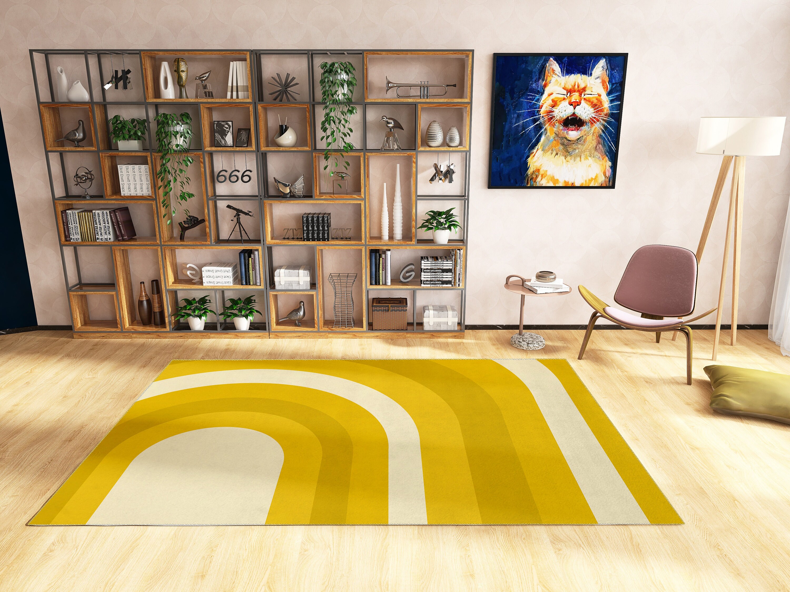 Vibrant 70s Groovy Retro Trippy Wavy Hippie Y2k Preppy Abstract Funky Cute Hippie Decorative Rug - Image 2