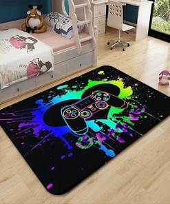 Vibrant Gamer Sweatshirt for Boys: Non-Slip Area Rug with Colorful 3D Printed Gamepad Design