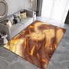 Vibrant Orange Brown Marble Texture Area Rug for Unique Living Room/Bedroom Decor in 70s Style