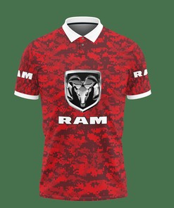 Vibrant Red 3D Printed Ram Trucks Nct-Ht Polo Shirt with Personalized All Over Print