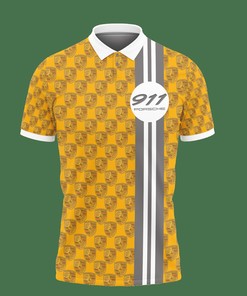Vibrant Yellow 3D Printed Po 911 An-Nh Polo Shirt: Ver 1