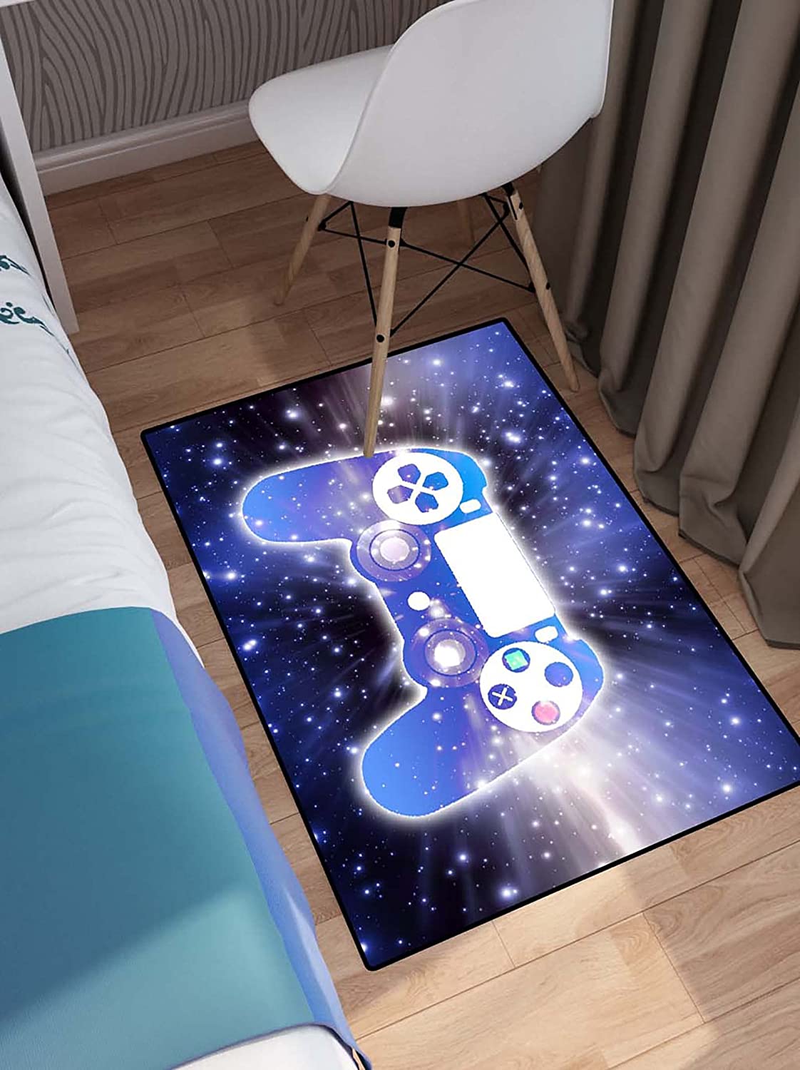 Video Game Area Rug - Dreamy Starry Sky Printed Carpets for Boys/Teens Bedroom/Living Room - Large Rug - Image 2