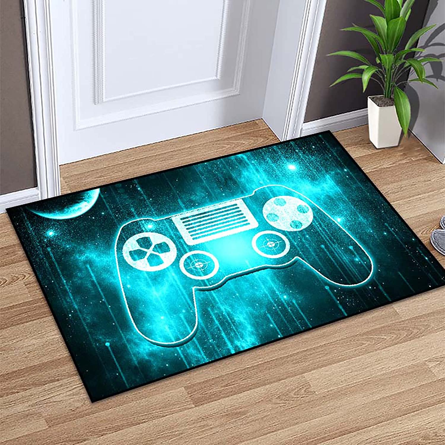 Video Game Area Rug - Home Decor Gamepad Controller Carpets for Boys Playroom/Bedroom - Large Rug