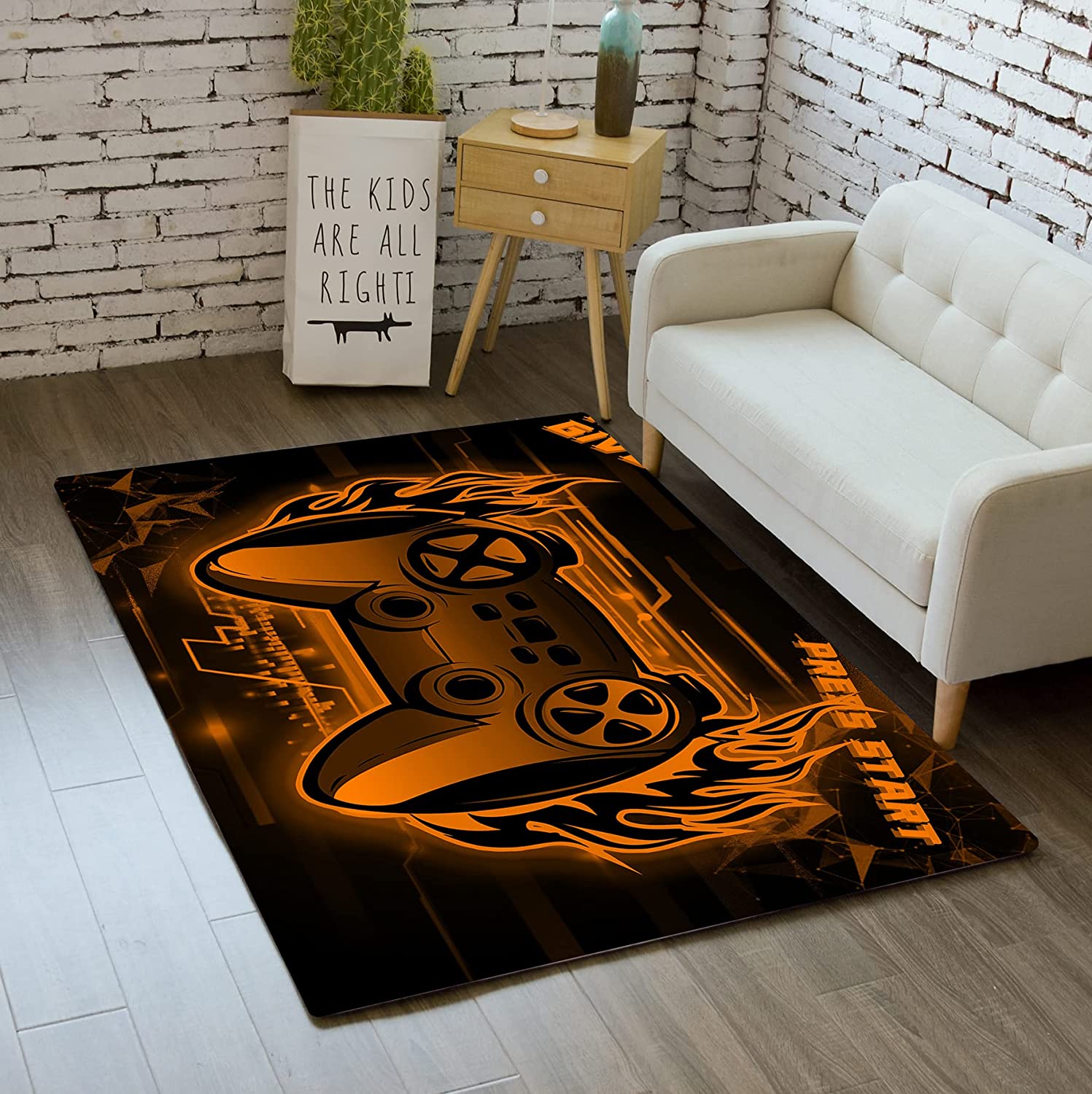 Video Game Area Rug with Joystick Design - Gamer Carpets for Living Room, Boys and Teens - Image 2