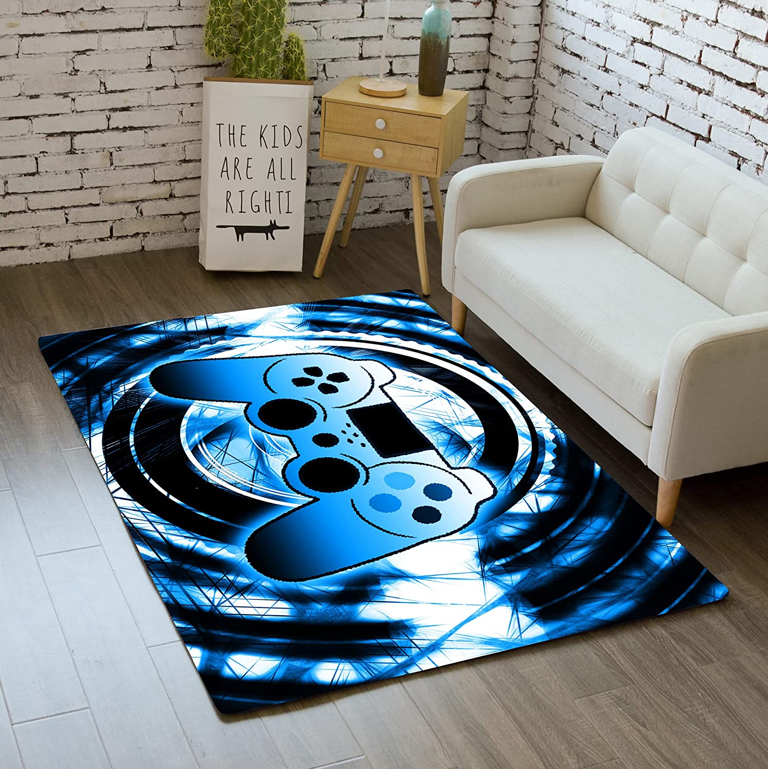 Video Game Area Rugs for Gamer Boys Bedroom/Home Decor with Non-Slip Crystal Floor Mat: Large Game Area Rugs