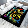 Video Game Controller Black Living Room Floor Mats for Teens Carpets Gaming Design Modern Polyester Crystal Floor Rugs