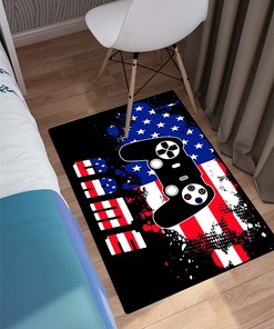 Video Game Controller Player Area Rug for Boys Bedroom or Living/Gaming Room