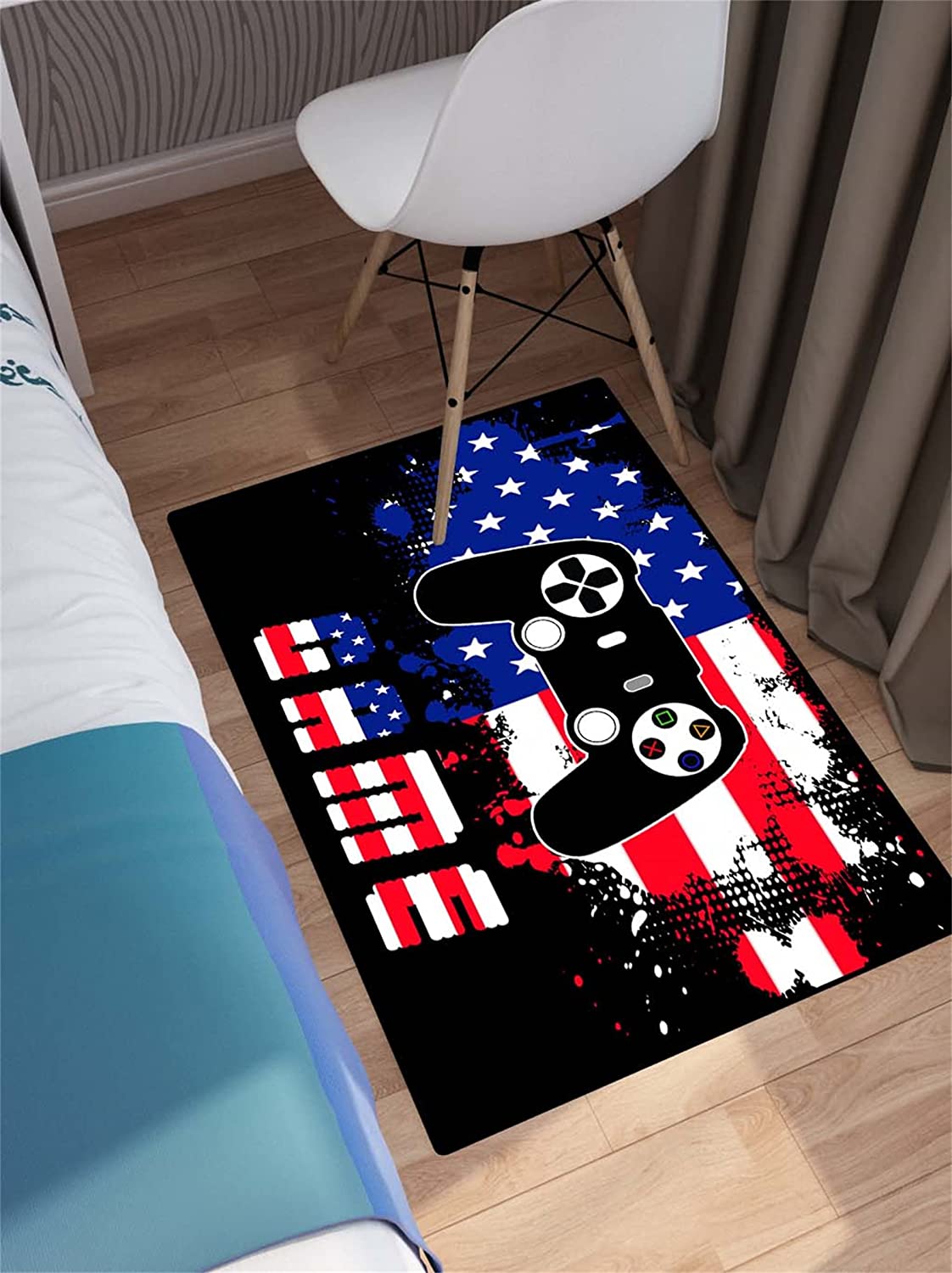 Video Game Controller Player Area Rug for Boys Bedroom or Living/Gaming Room
