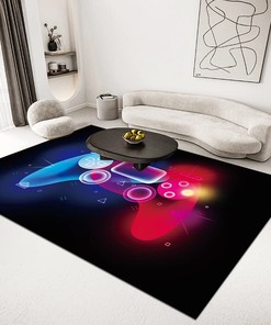 Video Game Non-Slip Floor Rug for Gamer Boys' Bedroom - Doormat with Colorful Funny Pattern and T-Shirt, Hoodie, Sweatshirt Game room area rugs