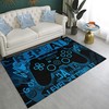 Video Game Patterned Area Rug for Game Room and Bedroom: Black Kitchen Rugs and Standing Mat