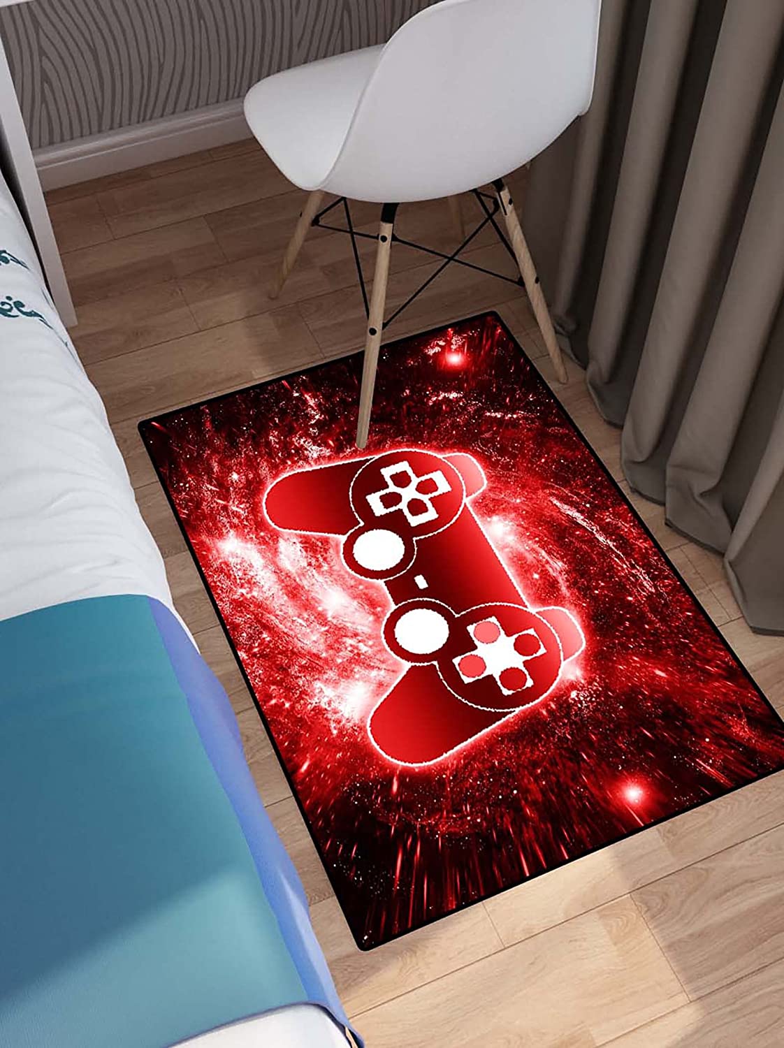 Video Game Rug - Large Red Gamepad Area Rugs for Boys Bedroom/Living Room - Image 2