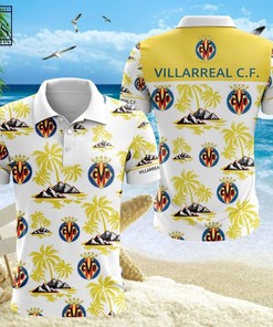 Villarreal CF Polo Shirt made with breathable fabric and 3D printing technology