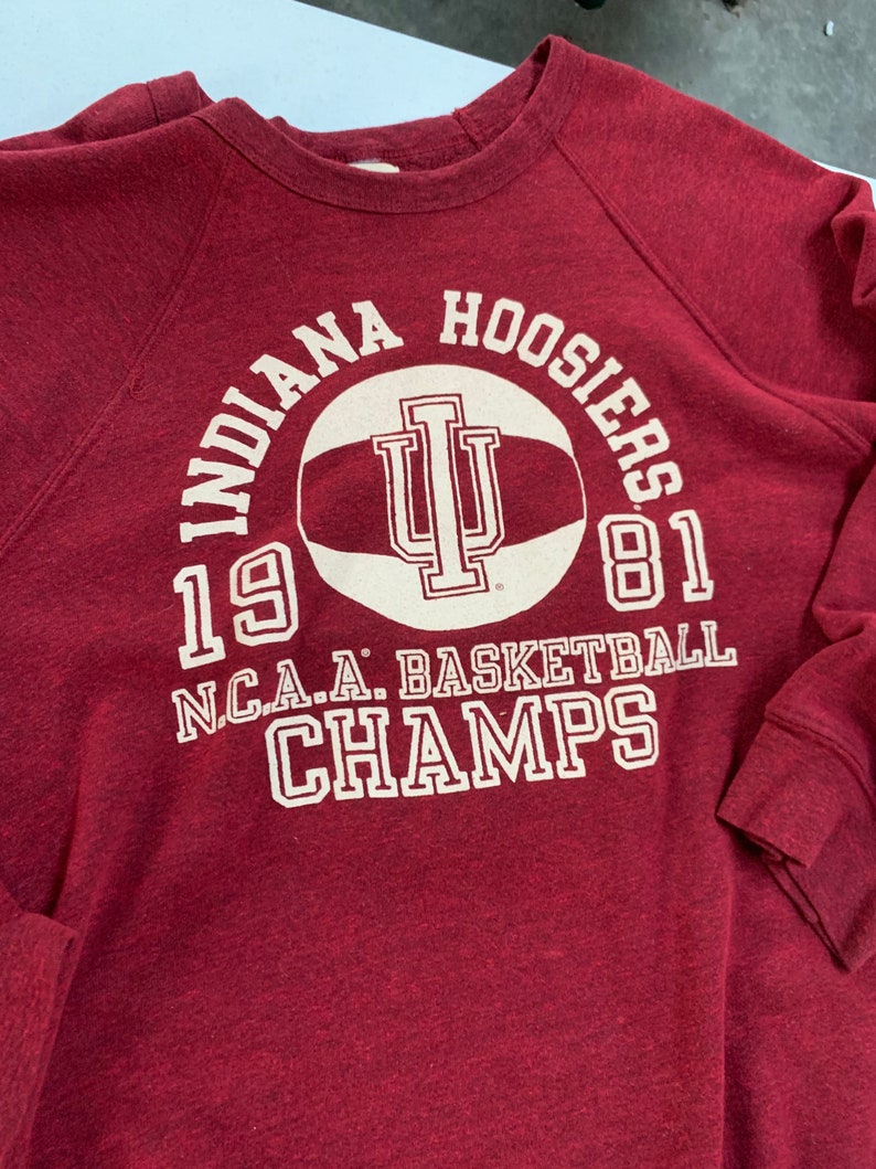 Vintage 1981 Indiana University Ncaa Basketball Champs Sweatshirt, College Student Gift