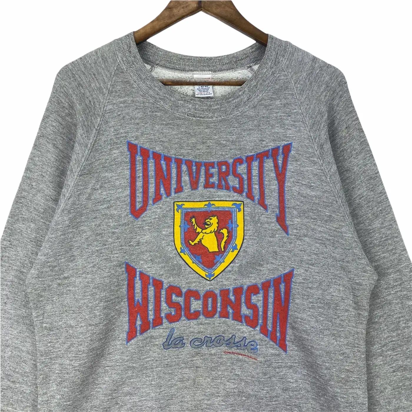 Vintage 1986 University Wisconsin La Crosse Rayon Ncaa Gear - T-Shirt, Sweatshirt, Hoodie - Image 2