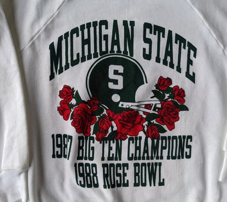 Vintage 1988 Michigan State Rose Bowl Sweatshirt, Michigan State Sweater, Vintage 90'S Shirt, Gift For Him Or Her - Image 2
