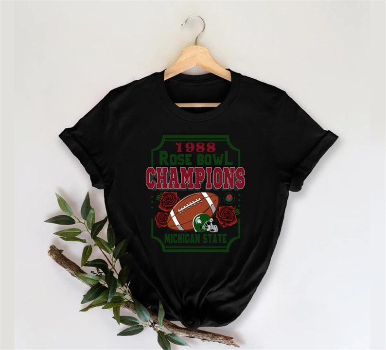 Vintage 1988 Rose Bowl Champions Michigan State Spartans Crewneck Sweatshirt Hoodie, Retro Msu Apparel - Image 3