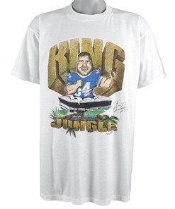 Vintage 1990 Chris Spielman #54 Nfl King Of The Jungle Spell-Out T-Shirt And Hoodie Sweatshirt Full Size Gifts For Fans