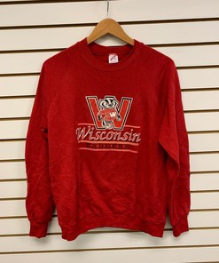 Vintage 1990s Wisconsin Badger State Pullover Sweatshirt - NCAA Football Fan Gear