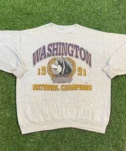 Vintage 1991 University Of Washington Huskies Crewneck Sweatshirt, Uw Vintage 90S Shirt