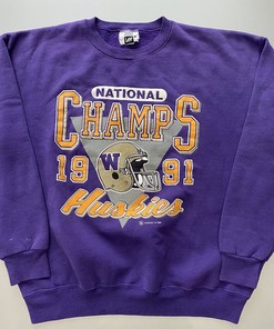 Vintage 1991 Washington Huskies Football Sweatshirt National Champs Sweater, Uw Sweatshirt Gifts For Fans
