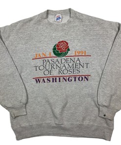 Vintage 1991 Washington Huskies Rose Bowl Crewneck Sweatshirt, Uw Basketball Hoodie College Student Gifts