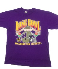 Vintage 1991 Washington Huskies Rose Bowl Single Stitch T-Shirt, Uw Basketball Hoodie College Student Gifts