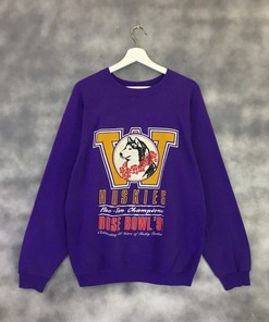 Vintage 1991 Washington Huskies Sweatshirt University Of Washington Jumper Pullover Sweater Rose Bowl’91
