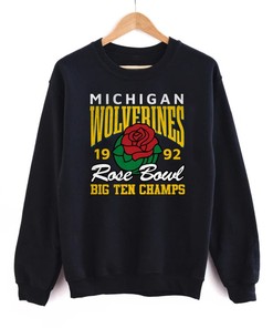 Vintage 1992 Michigan Wolverines Rose Bowl Football Crewneck Sweatshirt Hoodie Shirt, Retro U Of M Apparel