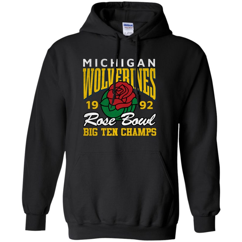 Vintage 1992 Michigan Wolverines Rose Bowl Football Crewneck Sweatshirt Hoodie Shirt, Retro U Of M Apparel - Image 4