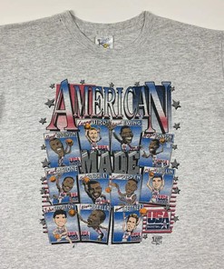 Vintage 1992 Usa Basketball Dream Team Caricature Sweatshirt Pullover Hoodie Reprinted Gift For Bna Fans