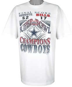 Vintage 1993 Nfl Cowboys Vs Bills Super Bowl Xxvii Champions T-Shirt And Hoodie Sweatshirt Full Size Gifts For Fans