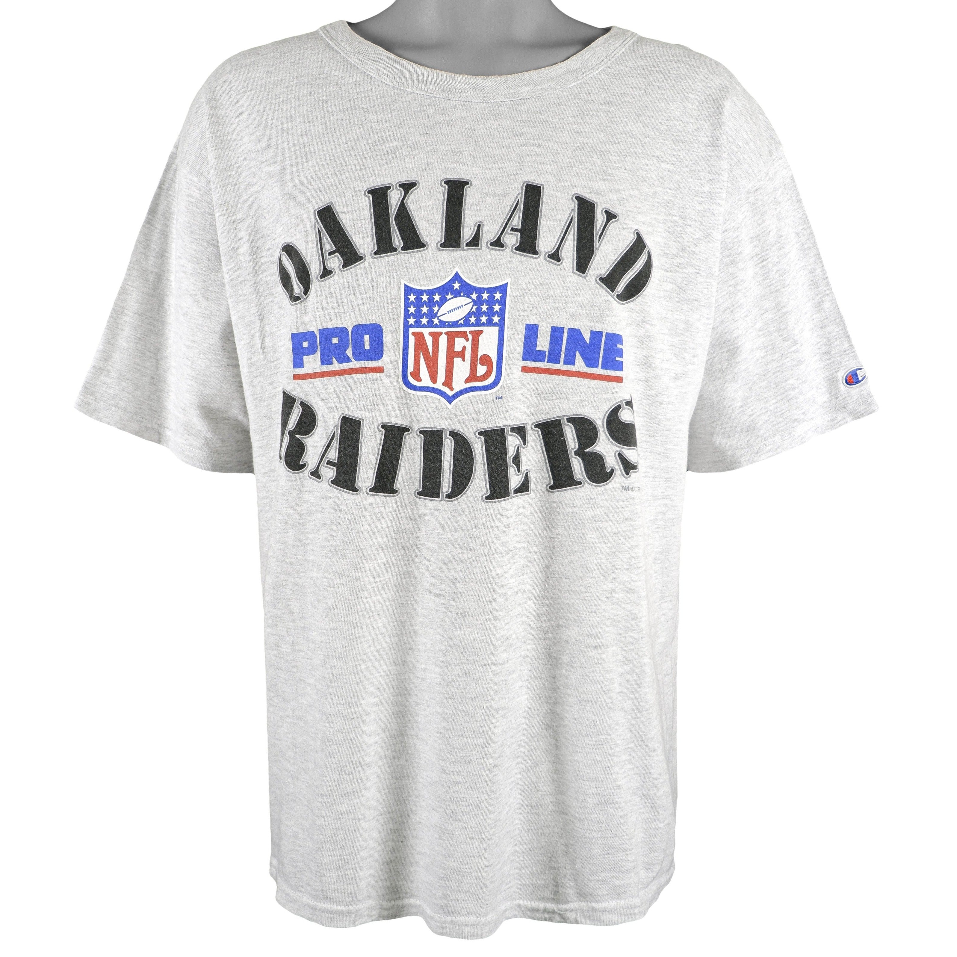 Vintage 1994 Champion Oakland Raiders Nfl Pro Line Spell-Out T-Shirt And Hoodie Sweatshirt Full Size Gifts For Fans