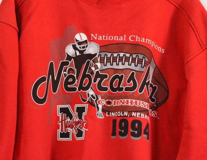 Vintage 1994 University Of Nebraska Cornhuskers Huskers Champions Sweatshirt, Nebraska Shirt - Image 2