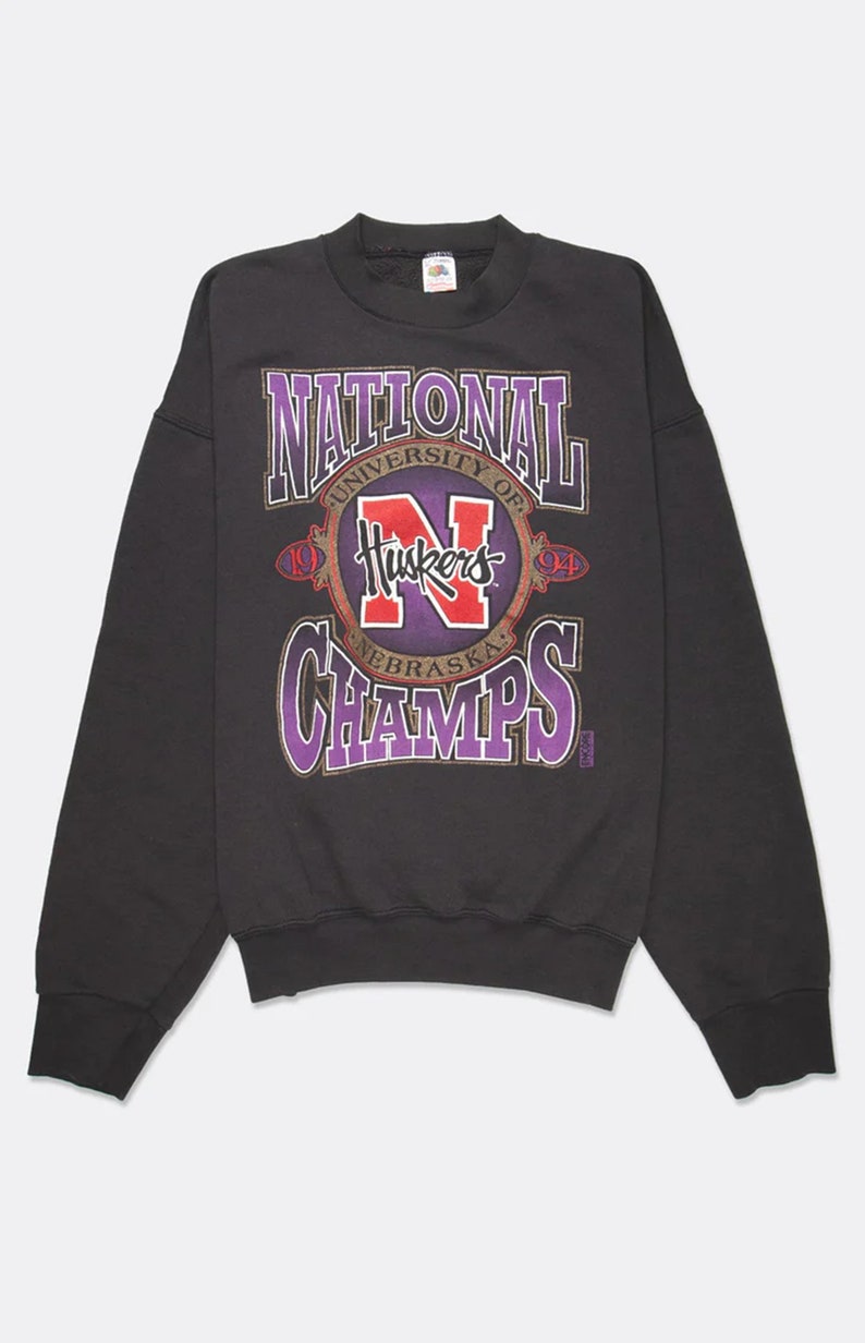 Vintage 1994 University Of Nebraska Cornhuskers National Champions Sweatshirt, University Football Ncaa College T-Shirt