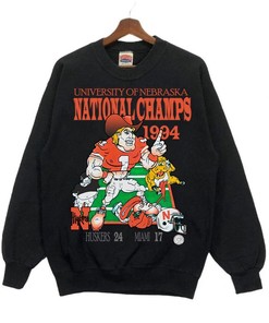 Vintage 1994 University Of Nebraska Huskers National Champs Sweatshirt, Nebraska Ncaa Football Shirt
