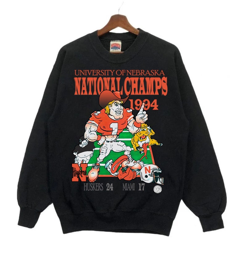 Vintage 1994 University Of Nebraska Huskers National Champs Sweatshirt, Nebraska Ncaa Football Shirt