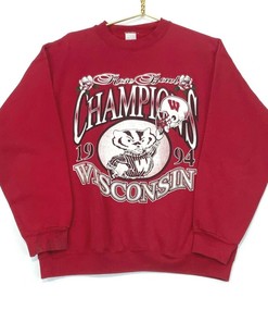 Vintage 1994 Wisconsin Badgers Rose Bowl Champions Red Sweatshirt - NCAA 90s Apparel
