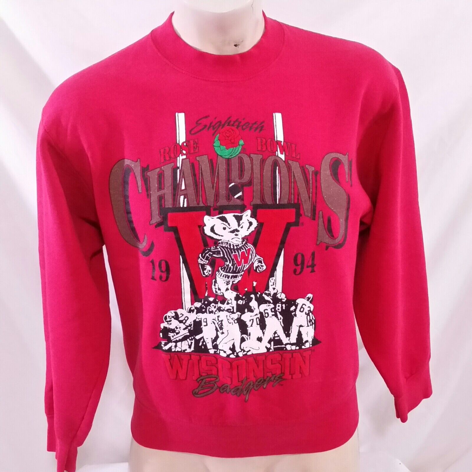 Vintage 1994 Wisconsin Badgers Rose Bowl Sweatshirt - NCAA College Game Day Gear