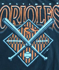 Vintage 1996 Black And Orange Baltimore Orioles T-Shirt, Classic Baseball Clothing